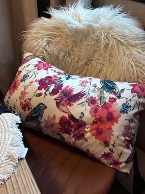 Floral decorative pillow 23”